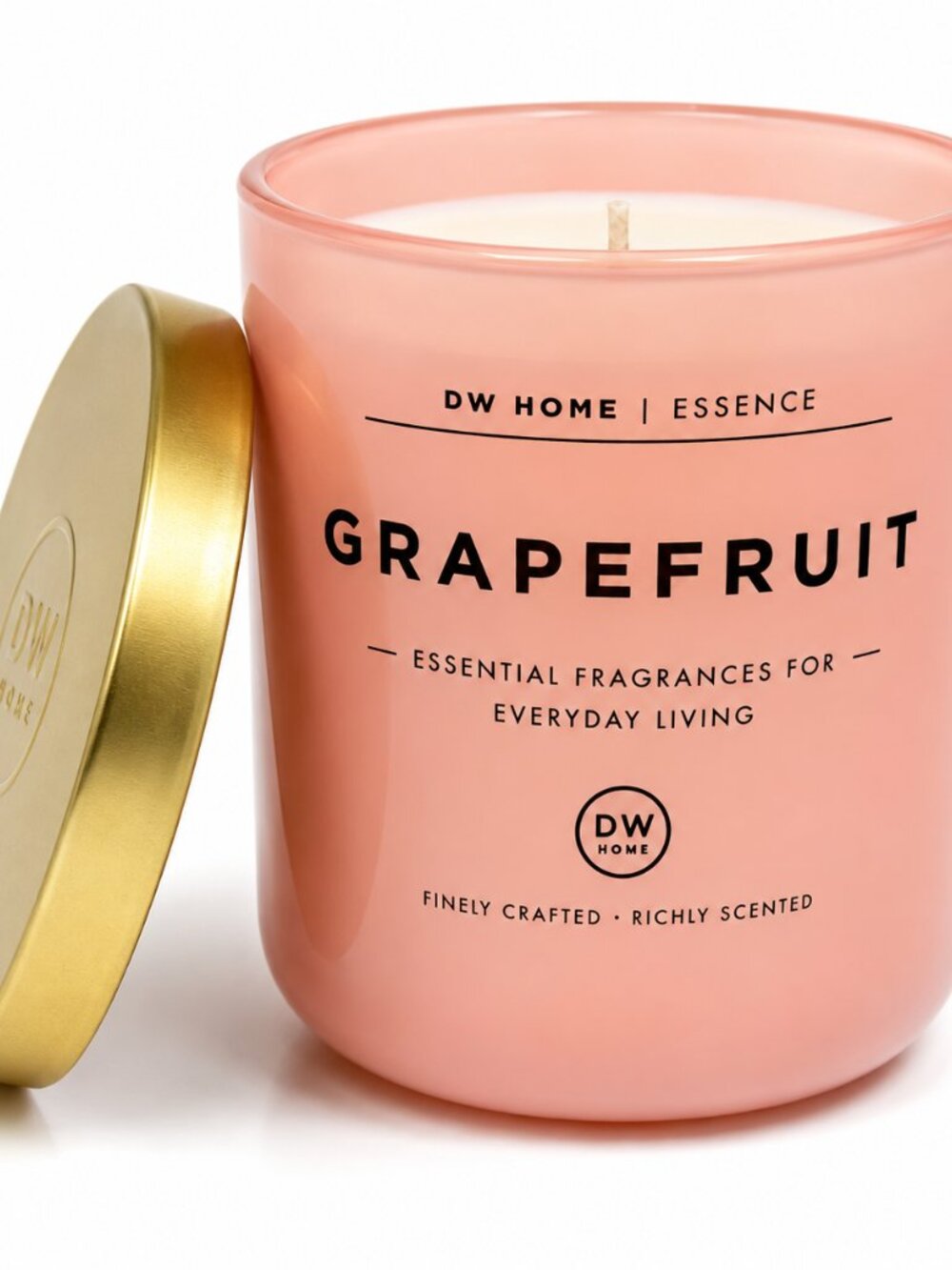 DW Home Grapefruit Scented Candle with Gold Lid – 9 oz Soy Wax Blend  Detail  Br